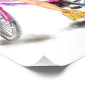 ブロンド・ガールとピンクバイクの写真プリント フォトプリント            (角)