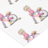 ブロンド・ガールとピンク・バイク・テーブルクロス テーブルクロス (アングル)