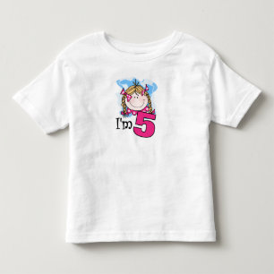 ブロンド・ガール私は5歳 トドラーTシャツ