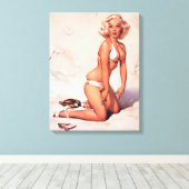 ブロンド・ガール キャンバスプリント (インサイチュ (ウッドフロア))