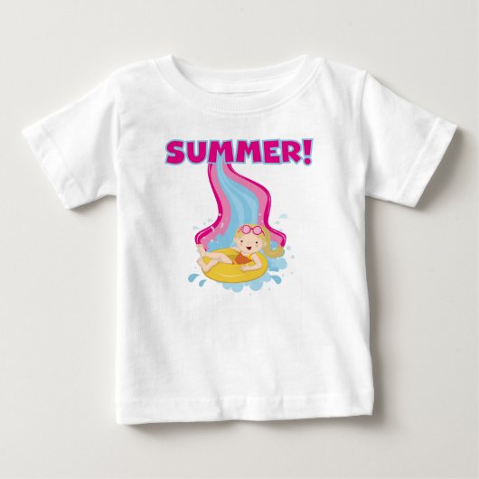 ブロンド・ガール・サマー ベビーTシャツ (正面)