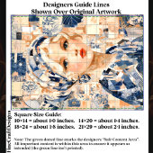 ブロンド・ガール、ブルー&クリームパッチワークEC2Rデコページ 薄葉紙