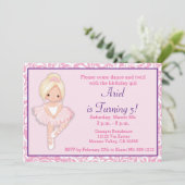 ブロンド バレリーナの誕生日招待状 招待状 (スタンド正面)