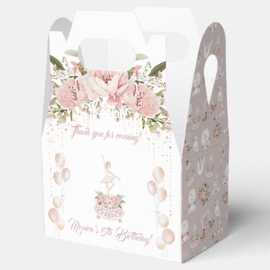 ブロンド・バレリーナ赤面ピンクバレエ誕生日パーティー フェイバーボックス (オープン)