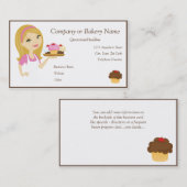 ブロンド/ピンクカップケーキベイカー/ベーカリー4名刺 名刺 (正面/裏面)