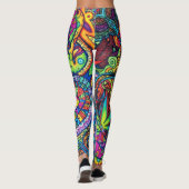 ブロンド&ブレーク – パターン（の模様が）あるレギンス – ホワイトロゴ レギンス (裏面)