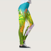 ブロンド&ブレーク – パターン（の模様が）あるレギンス – ホワイトロゴ レギンス (右)