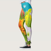 ブロンド&ブレーク – パターン（の模様が）あるレギンス – ホワイトロゴ レギンス (左)