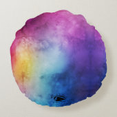ブロンド&ブレーク – レインボーウォーター色絞り染め枕 ラウンドクッション (裏面)