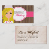 ブロンド・ベイカーonピンク・ブラウン・カップケーキ・ビジネス・カード 名刺 (正面/裏面)