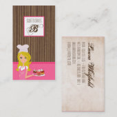 ブロンド・ベイカーonピンク・ブラウン・カップケーキ・ビジネス・カード 名刺 (正面/裏面)