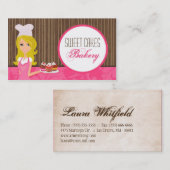 ブロンド・ベイカーonピンク・ブラウン・カップケーキ・ビジネス・カード 名刺 (正面/裏面)