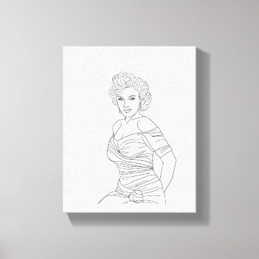 ブロンド・ボンシェルピンナップガールアダルトカラーリングアート キャンバスプリント (正面)