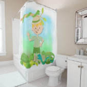 ブロンド・ボーイ・オン・レプティエ・サファリ・ハイキング シャワーカーテン (インサイチュ)