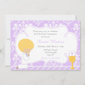 ブロンド・ボーイ・ファースト・コミュニオンダマスク 招待状 (正面)