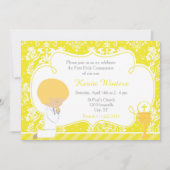 ブロンド・ボーイ・ファースト・コミュニオンダマスク 招待状 (正面)