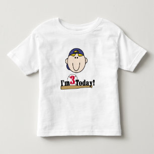 ブロンド・ボーイ・ベースボール3歳の誕生日 トドラーTシャツ