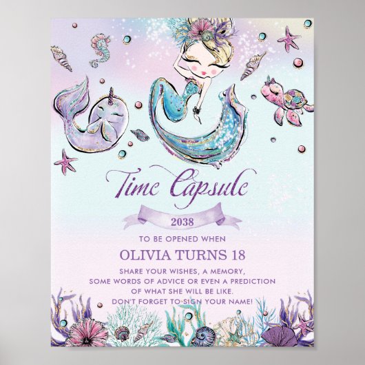 ブロンド・マーメイドザシー誕生日タイムカプセル ポスター (正面)