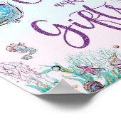 ブロンド・マーメイド誕生日ベビーシャワーカード&ギフト ポスター (角)