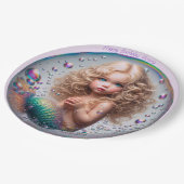ブロンド・マーメイド・ガール ペーパープレート (アングル)