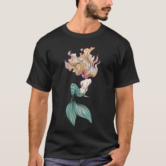 ブロンド・マーメイド・ステッカー Tシャツ (正面)