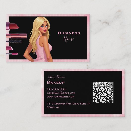 ブロンド・メイクアップ・レディ 名刺 (正面/裏面)