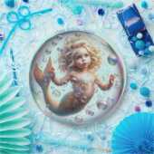 ブロンド・リトル・マーメイド・バブル ペーパープレート (パーティー)