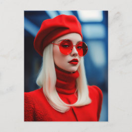 ブロンド・レディ・イン・レッド ポストカード