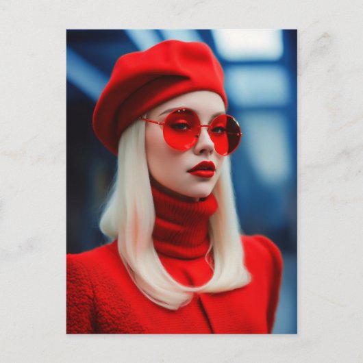 ブロンド・レディ・イン・レッド ポストカード (正面)