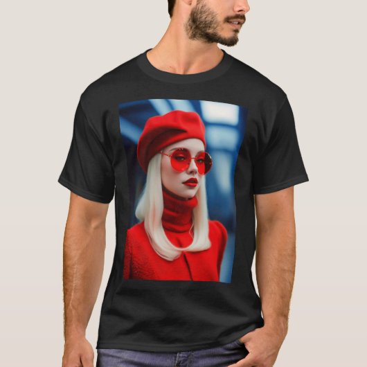 ブロンド・レディ・イン・レッド Tシャツ (正面)
