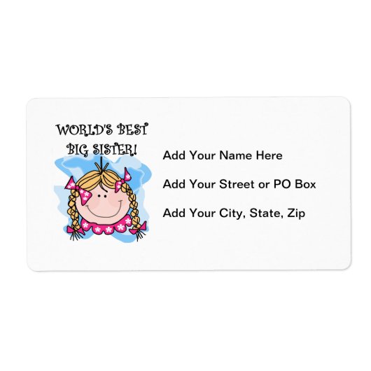 ブロンド・ワールド最高のの姉の贈り物 ラベル (正面)