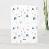 ブロンド 黒のドレス 雪の結晶 クリスマス カード (裏面)