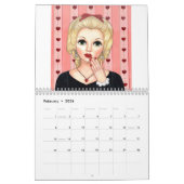 ブロンドBlythe大きな目メルメイドヒッピー女の子かわいい カレンダー (2月 2026)