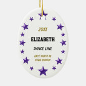 ブロンドDanceLineブラック&パープルのセラミック装飾 セラミックオーナメント (裏面)