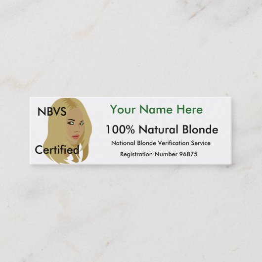 ブロンドIDカード スキニー名刺 (正面)