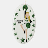 ブロンドPOMスクワッドグリーンとホワイト セラミックオーナメント (右)