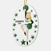 ブロンドPOMスクワッドグリーンとホワイト セラミックオーナメント (左)