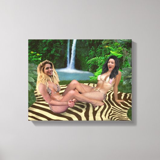 ブロンドVSブルネット キャンバスプリント (正面)