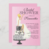 ブロンモダンド花嫁のシャワー招待状 招待状 (正面/裏面)