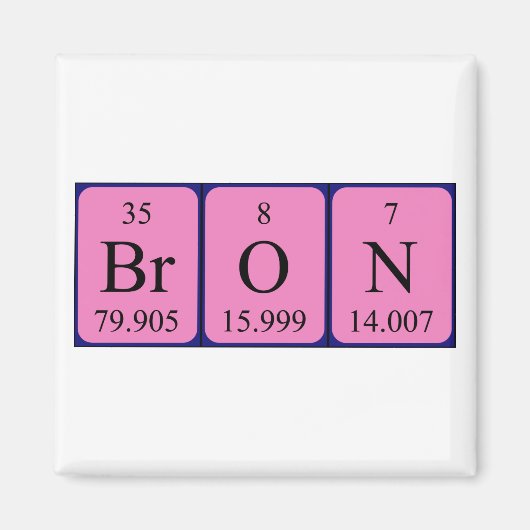 ブロン周期表名磁石 マグネット (正面)