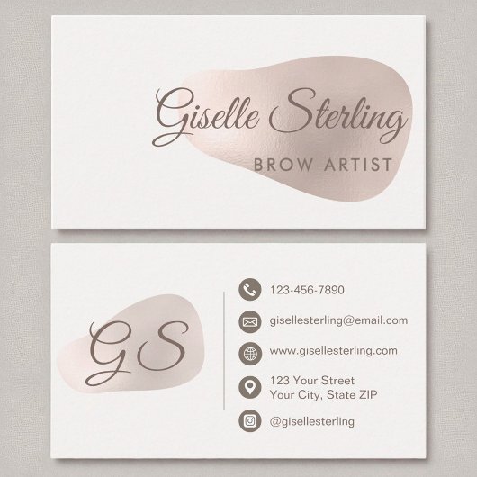 ブローアーティストバラゴールドフォイル赤面美しい抽象芸術 名刺