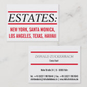 ブローカーと不動産の実在専門家向け 名刺 (正面/裏面)