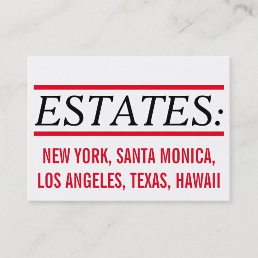 ブローカーと不動産の実在専門家向け 名刺 (正面)