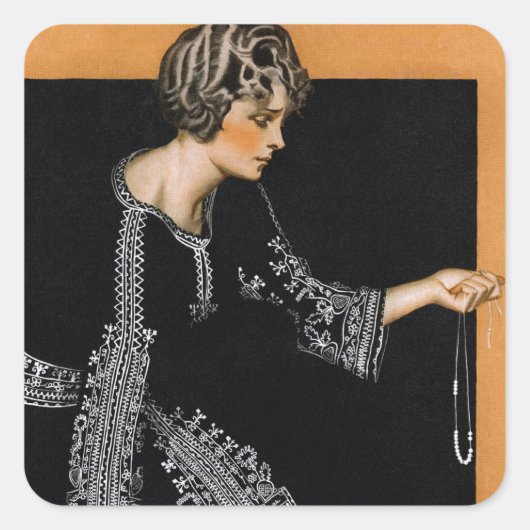 ブロークンパールネックレス スクエアシール (正面)