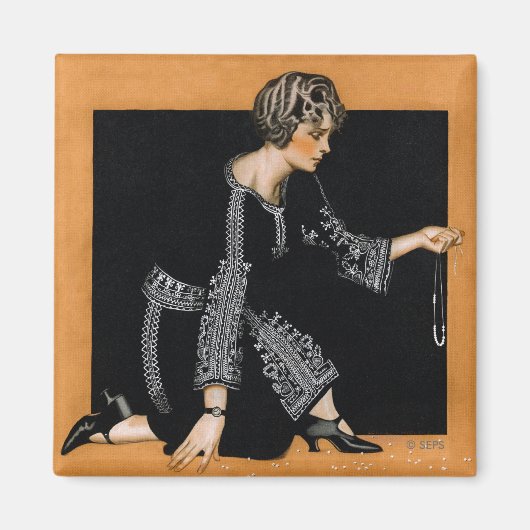 ブロークンパールネックレス マグネット (正面)