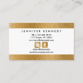 ブローススペシャリストゴールドフォイルタイポグラフィモダン 名刺 (裏面)