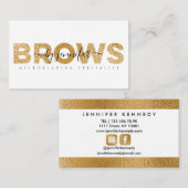 ブローススペシャリストゴールドフォイルタイポグラフィモダン 名刺 (正面/裏面)