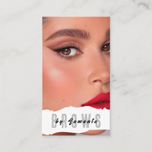 ブローズアフターケアPMUマイクロブレーディングヘナサロンブシン 名刺 (正面)