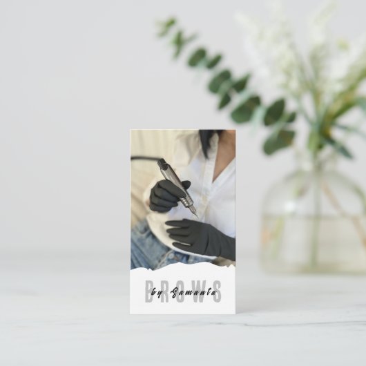 ブローズアフターケアPMUマイクロブレーディングヘナサロンブシン 名刺 (スタンド正面)