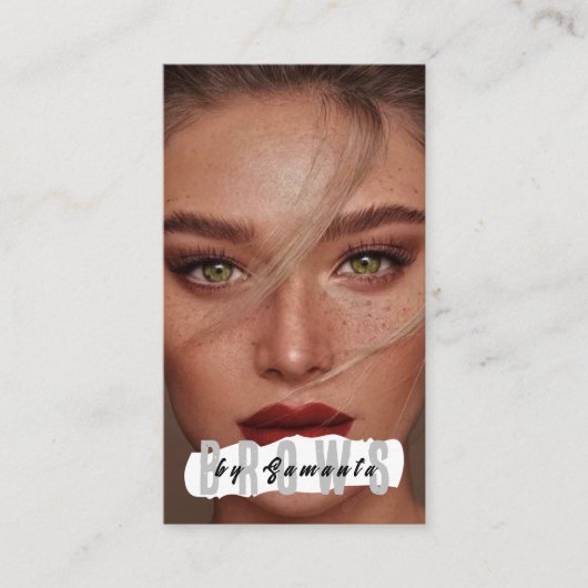 ブローズアフターケアPMUマイクロブレーディングヘナサロンブシン 名刺 (正面)